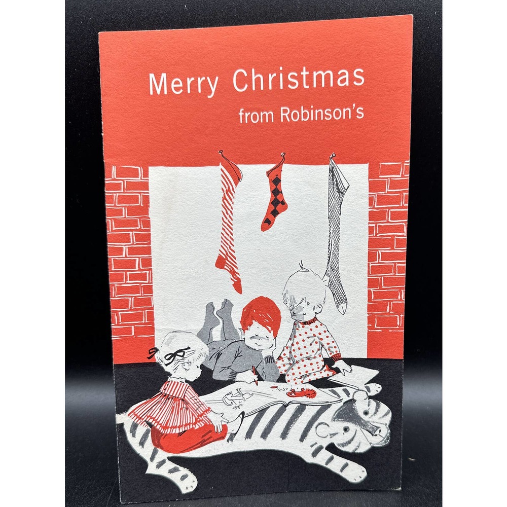 Rare Robinson’s Department Store Christmas Santa Claus Coloring Book 1950s Mint!
